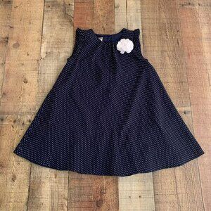 Pippa And Julie Girl's Size 5 Navy Blue And White Polka Dot Dress